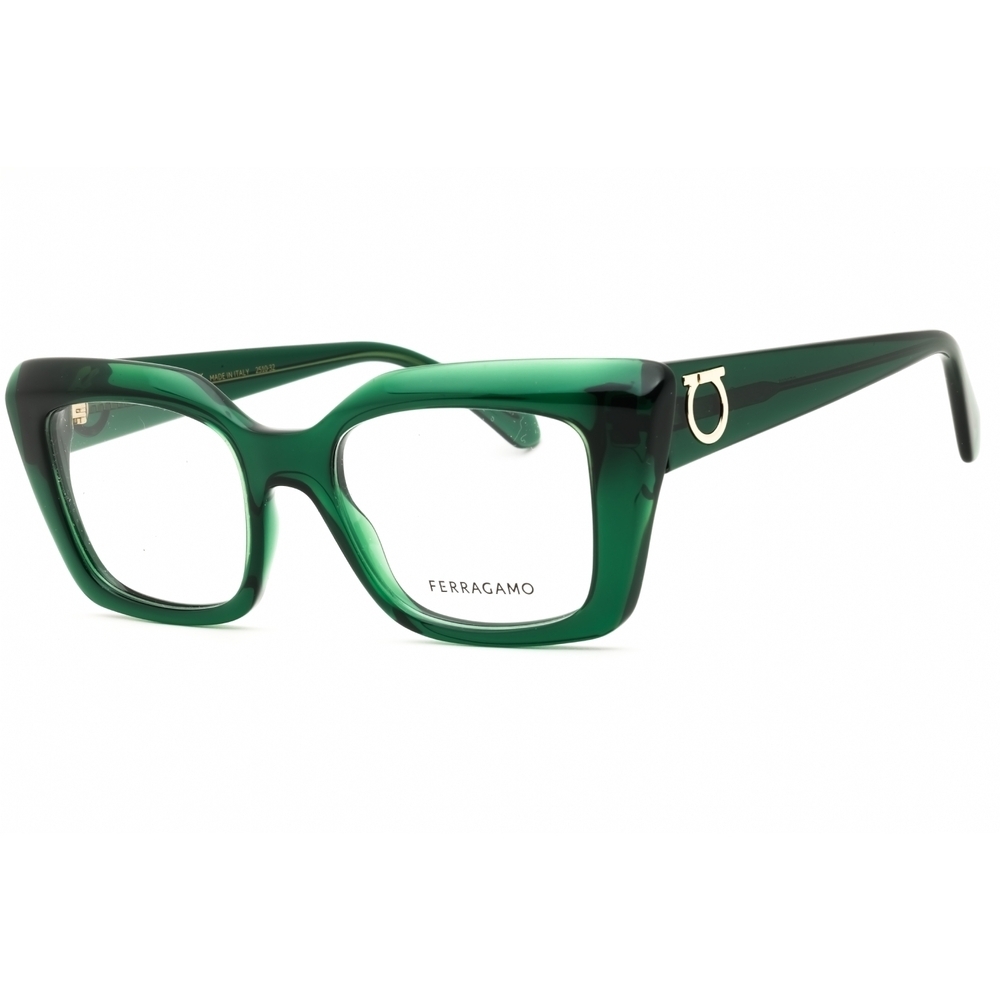 Salvatore Ferragamo SF3008 Eyeglasses Transparent Green Rectangular